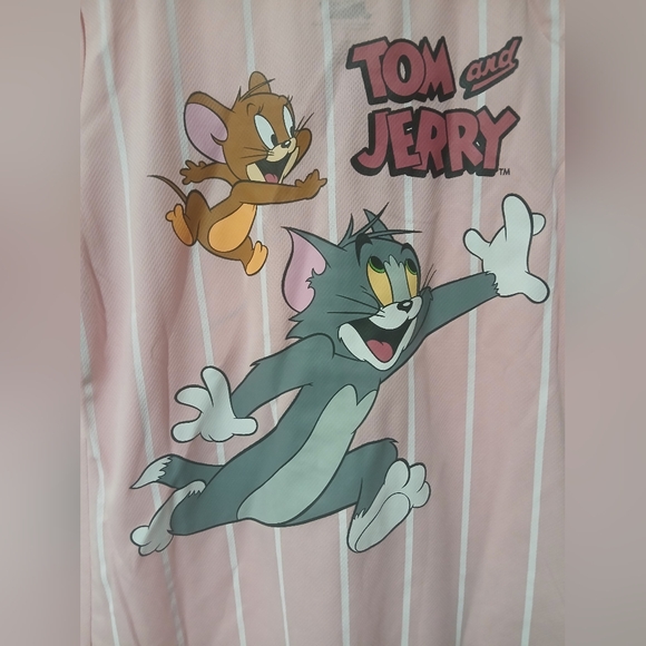 TOM & JERRY Pink Baseball Jersey Juniors Size: L (NEW) - Picture 7 of 7